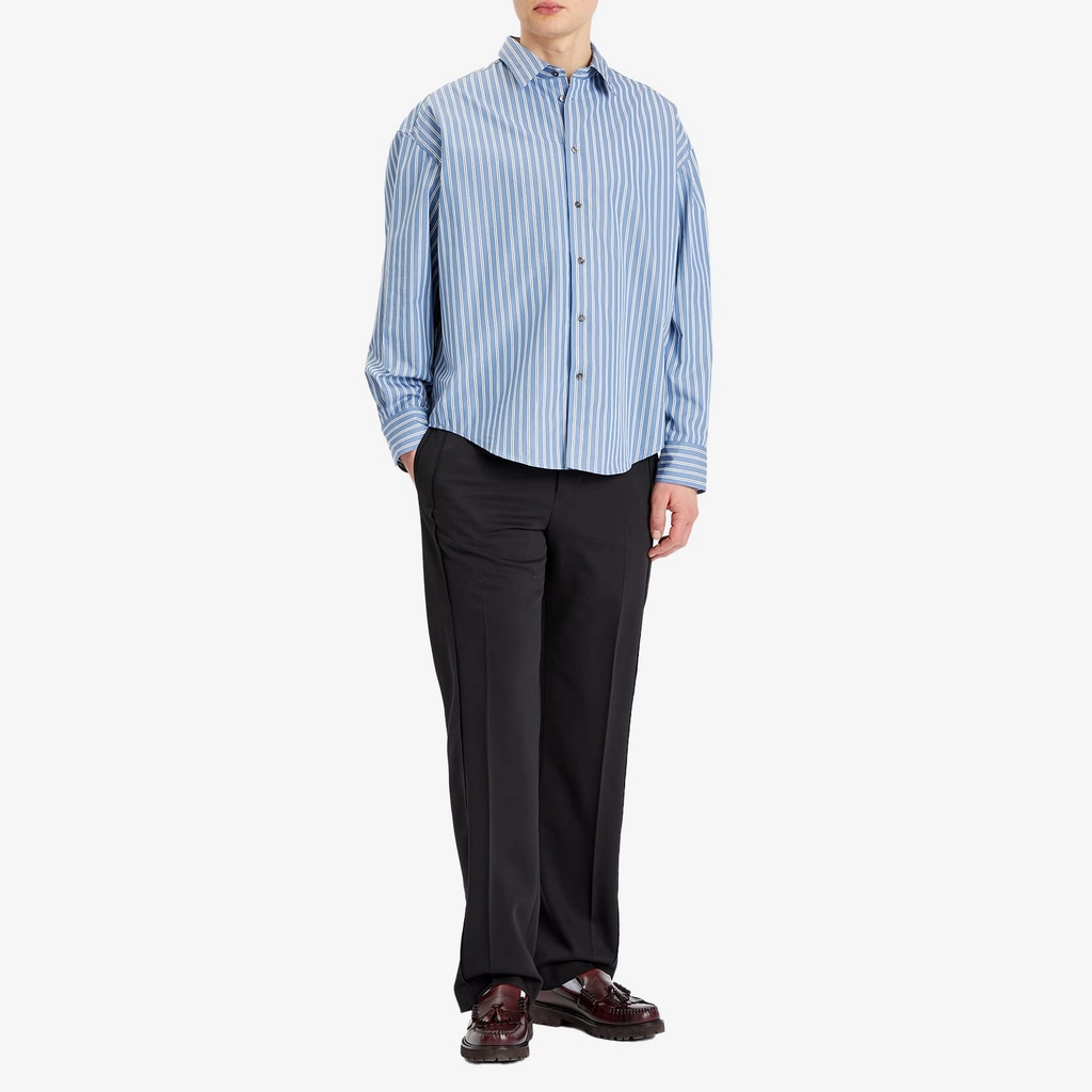 AMI Paris Men's Contrasted Straight Pant Black/Black